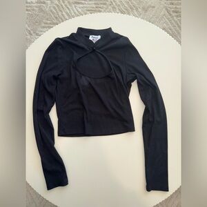 Princess Polly Black Long Sleeve Cutout